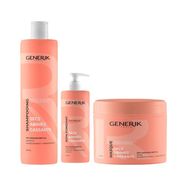Pack soin cheveux secs abîmés cassants Générik