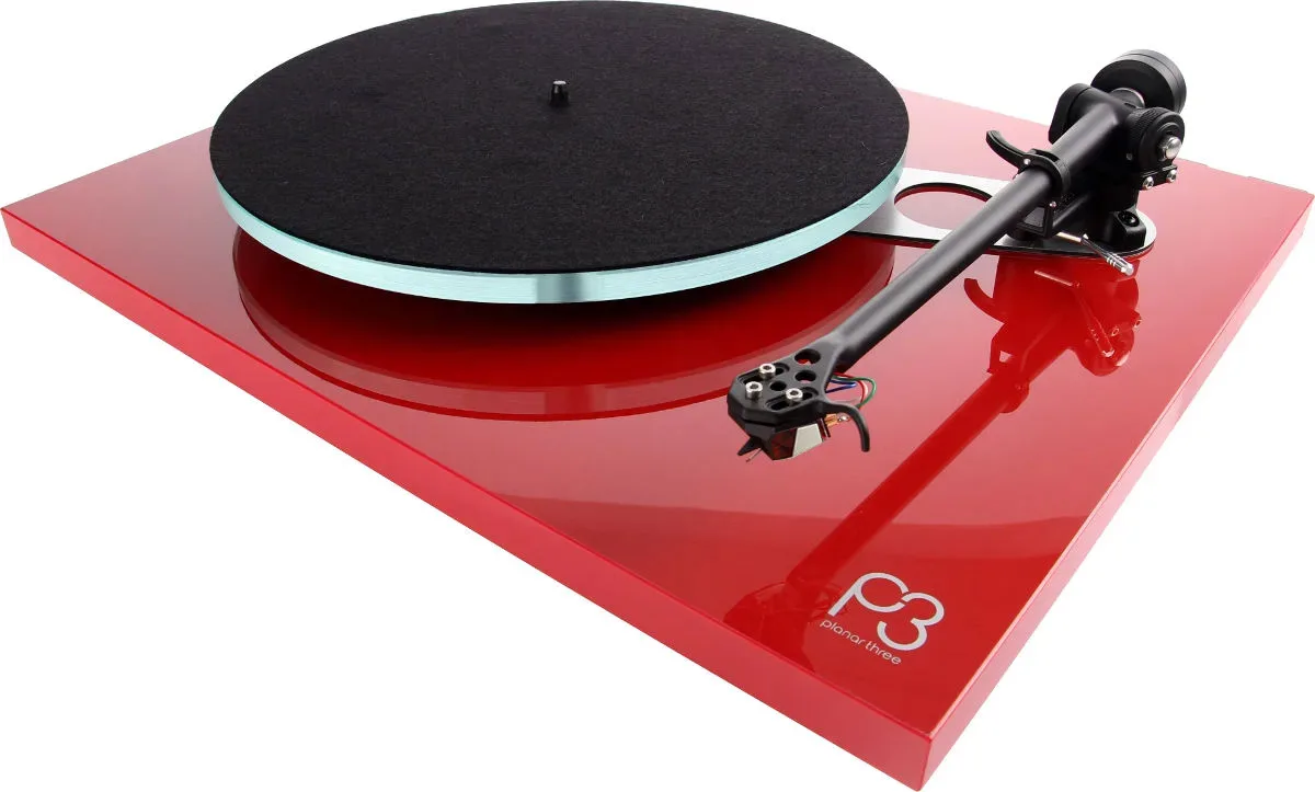 Rega Planar 3 Rouge laqué avec cellule Nd3 Platines vinyle hi-fi