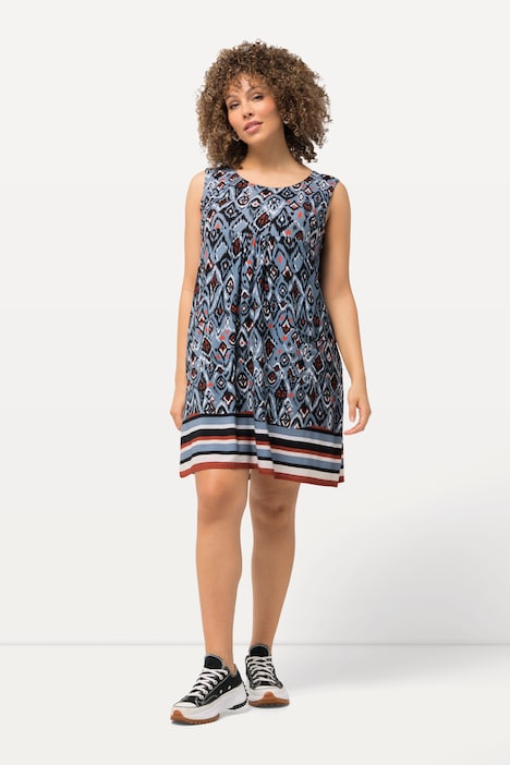 Jerseykleid, A-Linie, Rundhals, ärmellos, Taschen