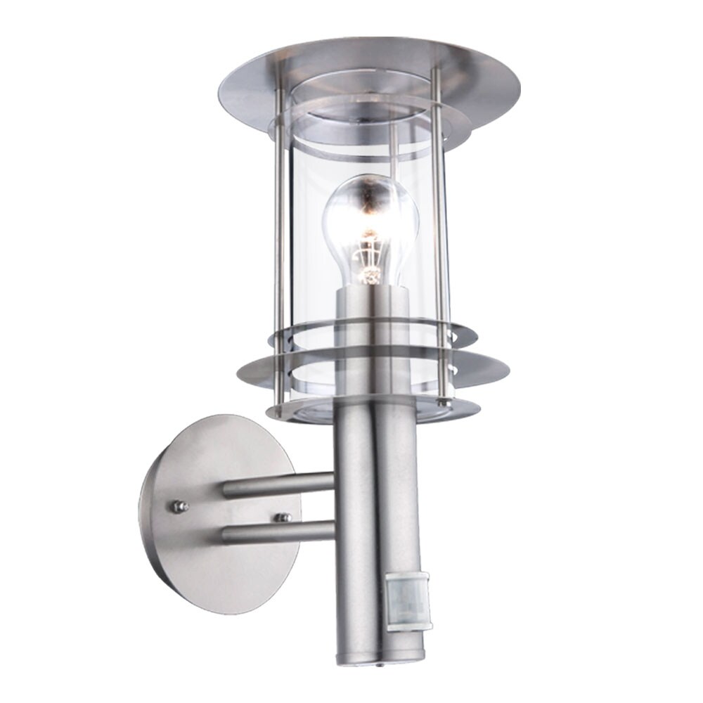 Wandlampe, Edelstahl, Bewegungsmelder, H 36 cm, MIAMI