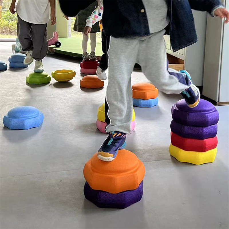 (Ø27cm) Kinder Balance Stapel Stein Gleichgewichts Spiel Flussstein - Rot