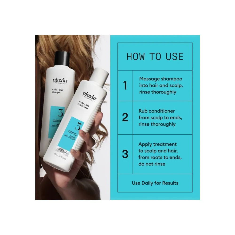 Nioxin System 3 Trial Kit for Colored/Dry/ Damaged Hair - 1 stk.