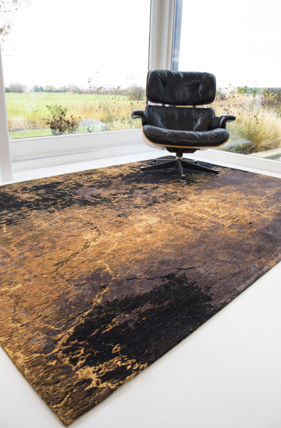 Ecorugs vloerkleed Cracks goud ∅ 140 cm