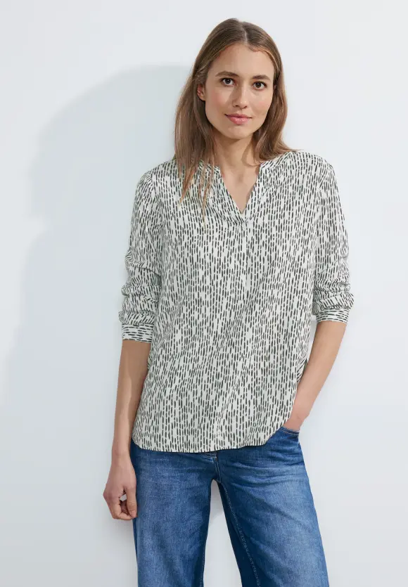 Minimalmuster Bluse - vanilla white