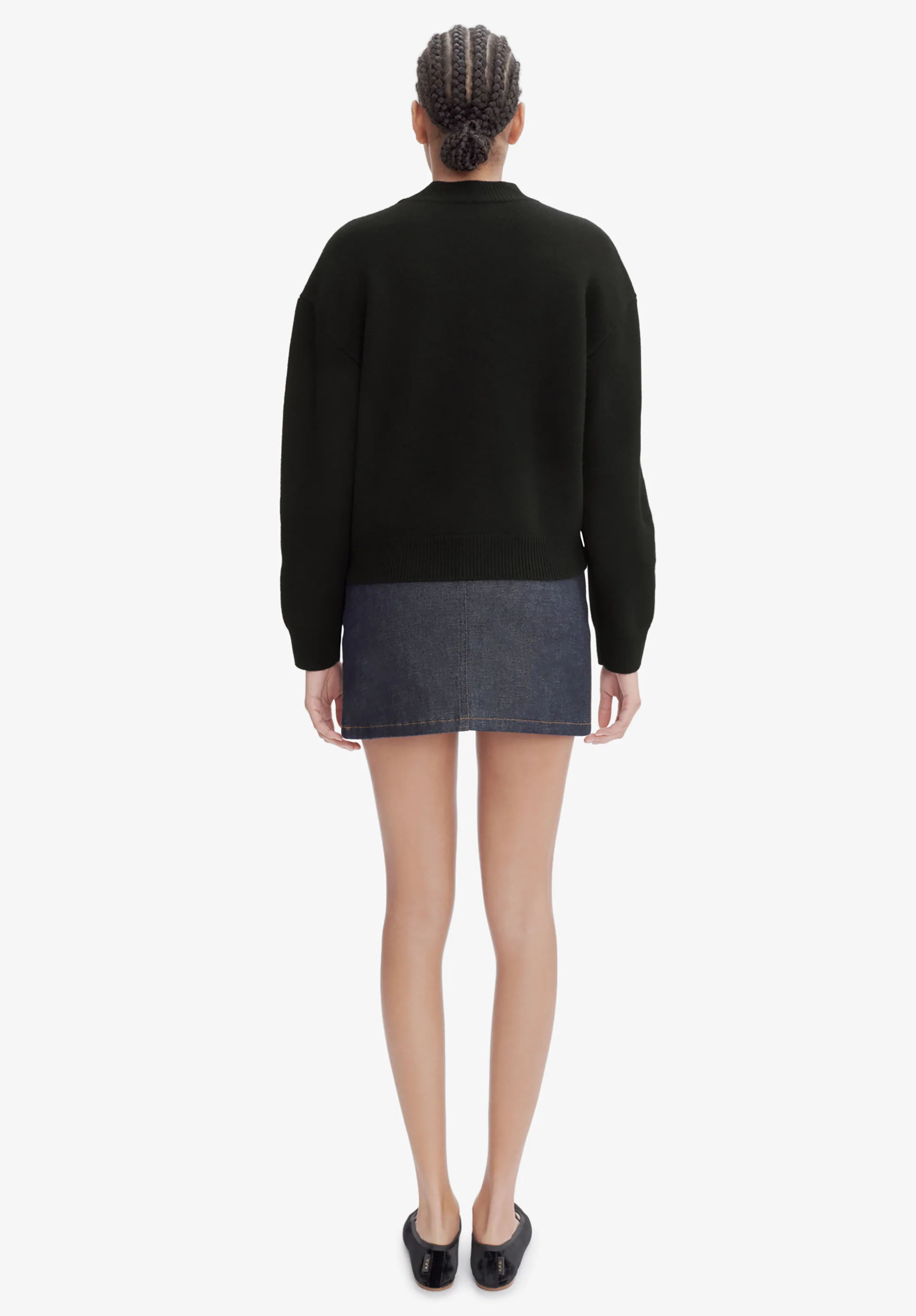 pull col rond - Noir
