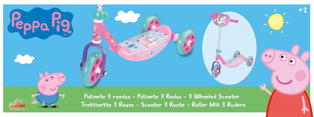 Patinete de 3 rodas da Peppa Pig