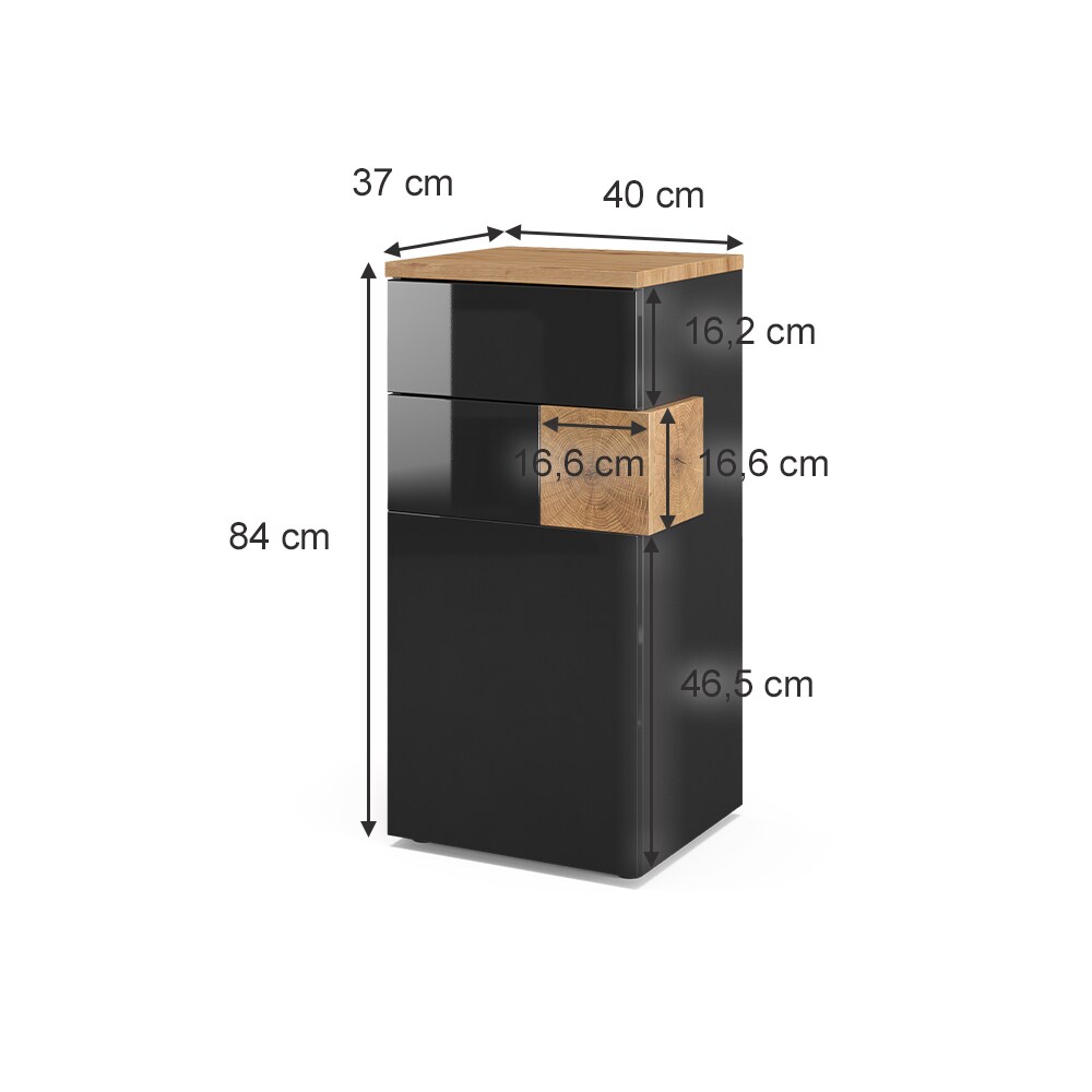 Vicco Midischrank Badschrank Badezimmerschrank Eden 2 Fächer Tür Schublade ANT
