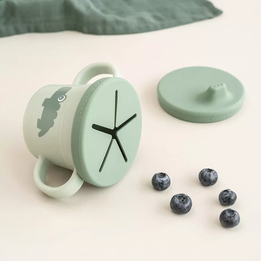 Done by Deer™ Snack & Trinkbecher Set Croco Grün