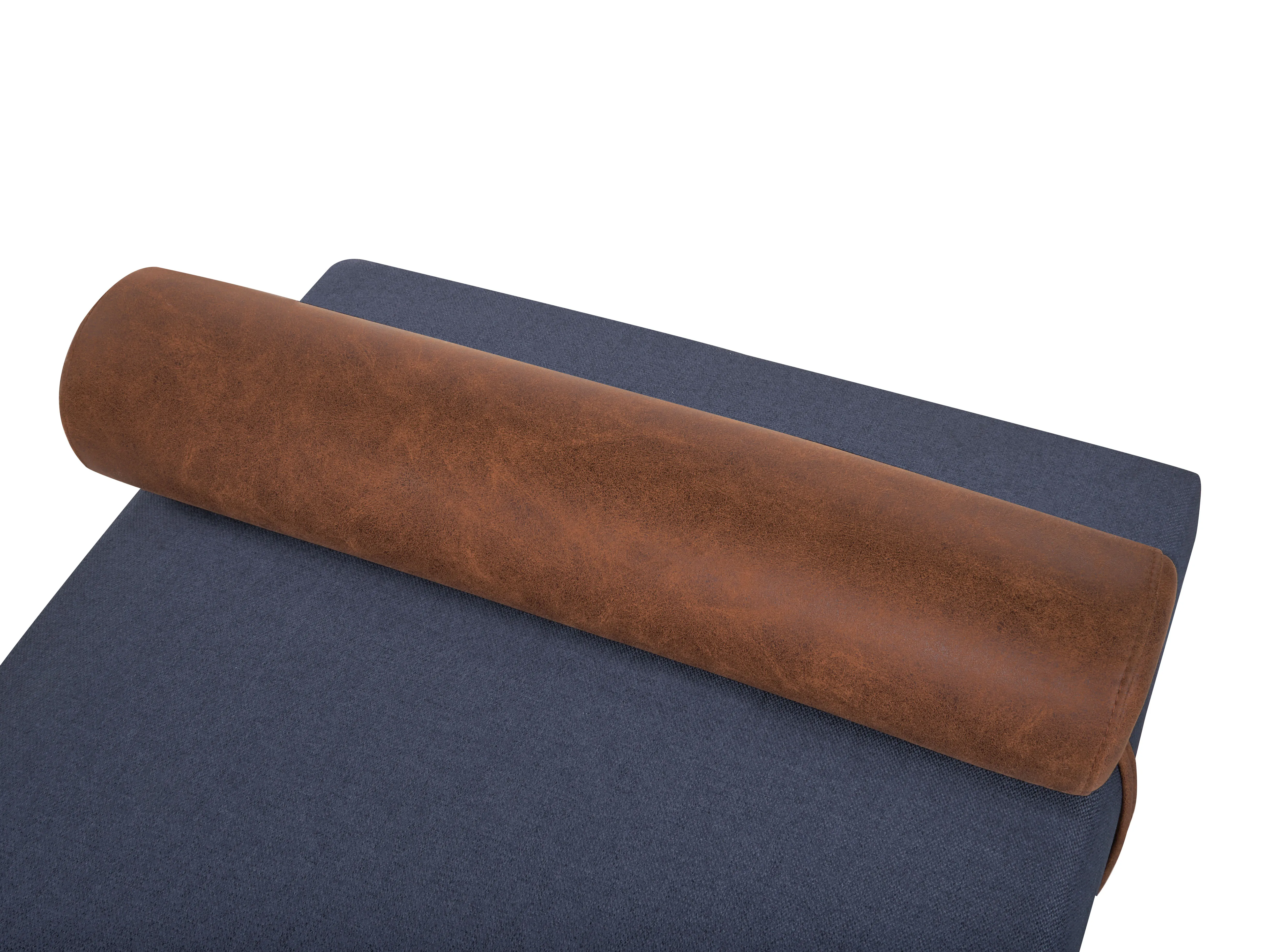 Chaise longue MALMOS Kunstlinnen Kunstleer Donkerblauw