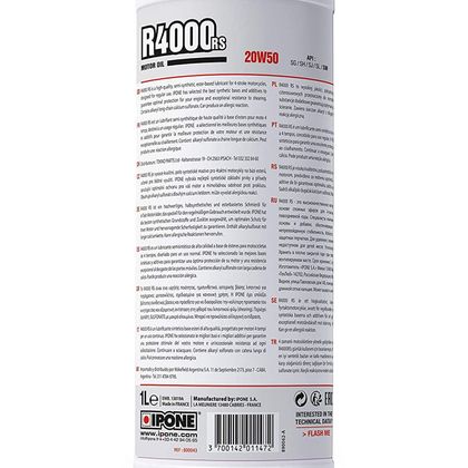 Huile moteur Ipone R4000 RS - 20W50 - 1 LITRE Universel
