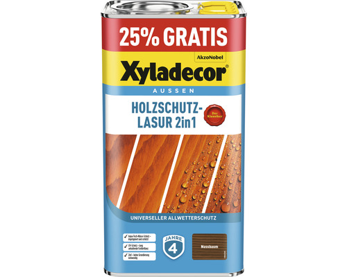 XYLADECOR houtbeits, walnoot, 4+1 L (+25%) vrij