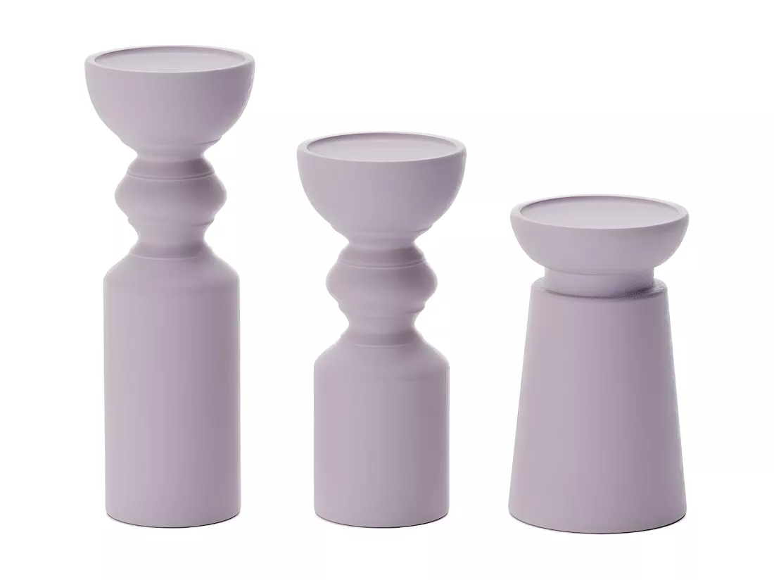 BOSTON - Set de 3 bougeoirs bois design