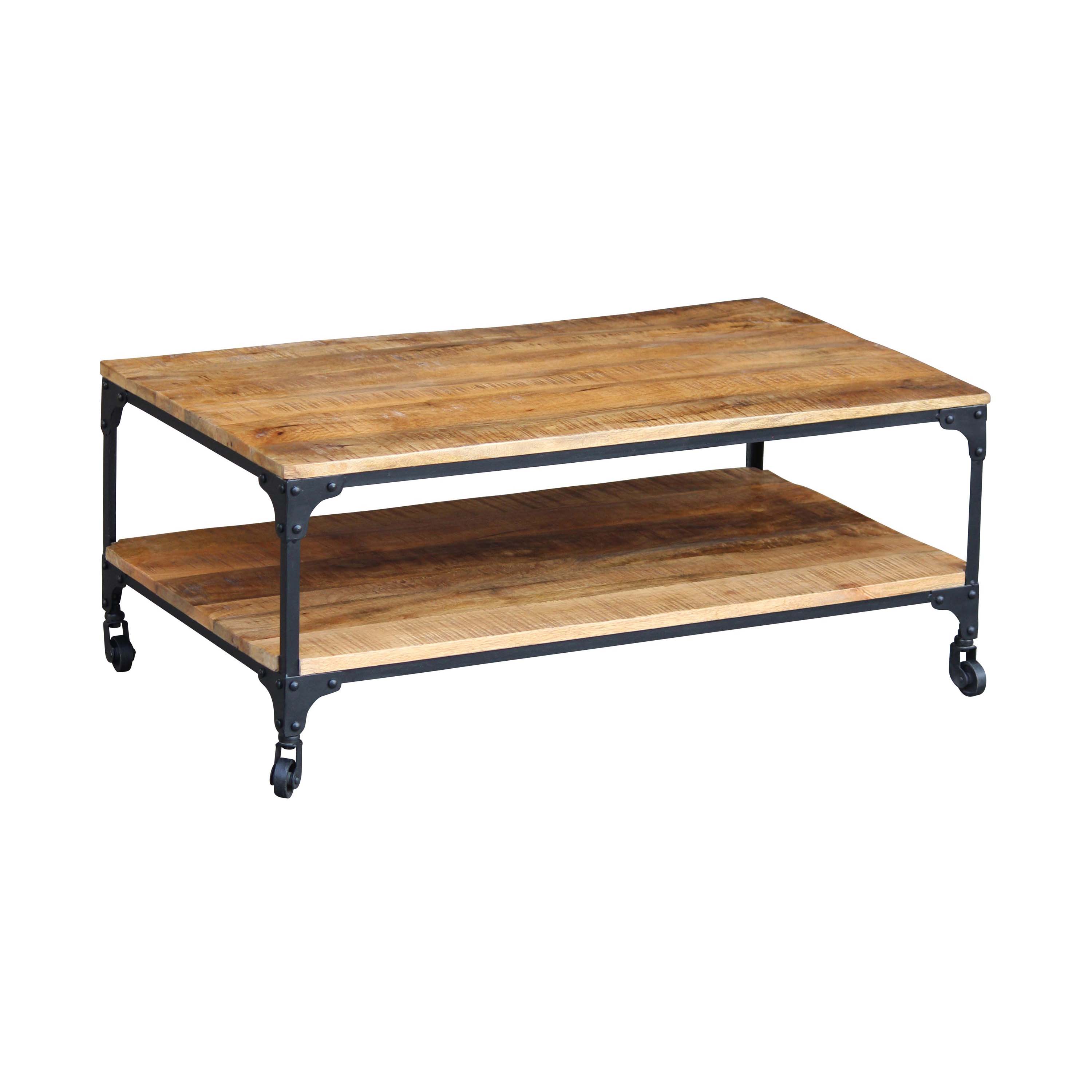 Beistelltisch Holz Vintage BULLOCK mit Rollen