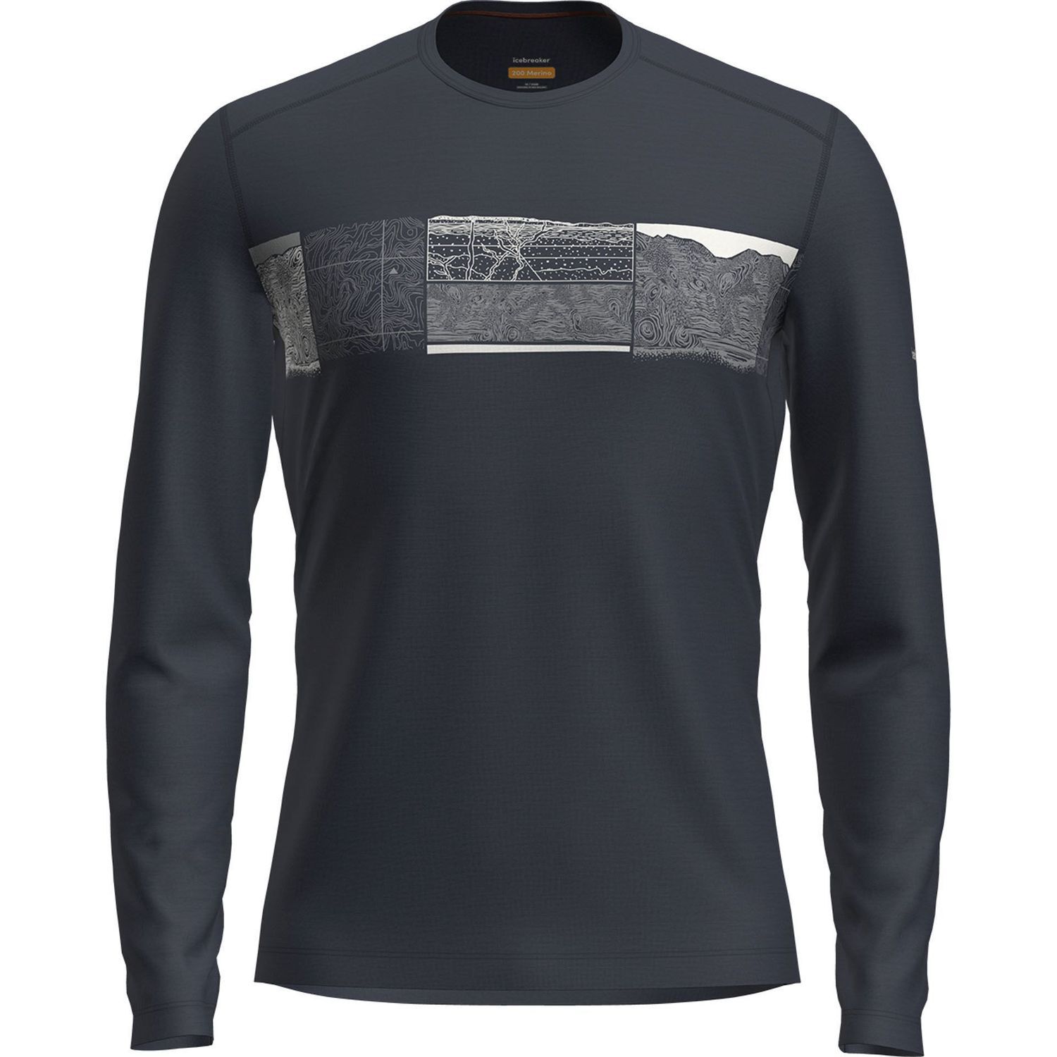 IcebreakerMen Mer 200 Oasis LS Crewe Elevation Lin