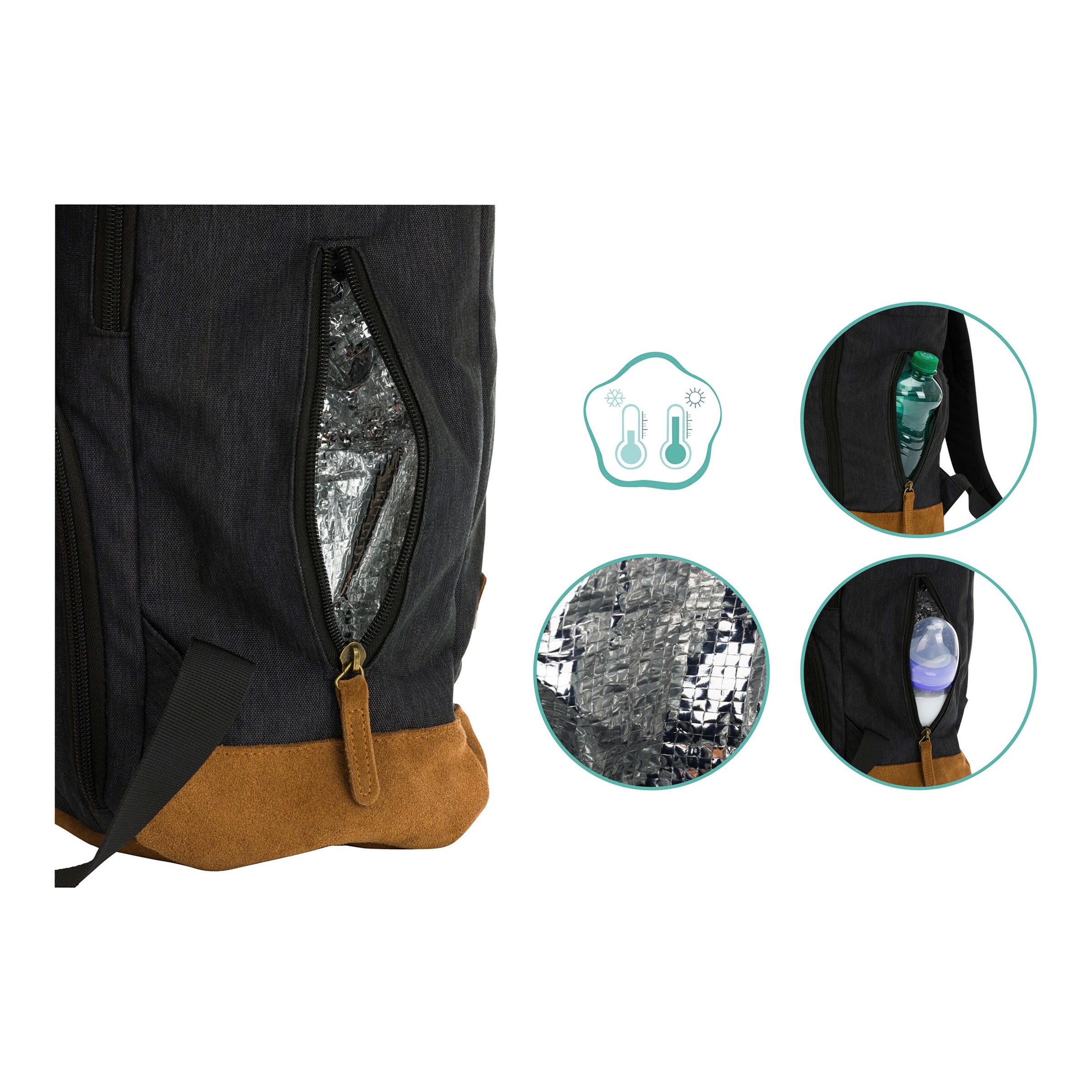 Fillikid Wickelrucksack Berlin schwarz melange