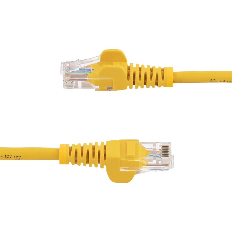 StarTech.com Câble réseau Cat5e UTP sans crochet de 2m - Cordon Ethernet RJ45 anti-accroc - M/M - Jaune