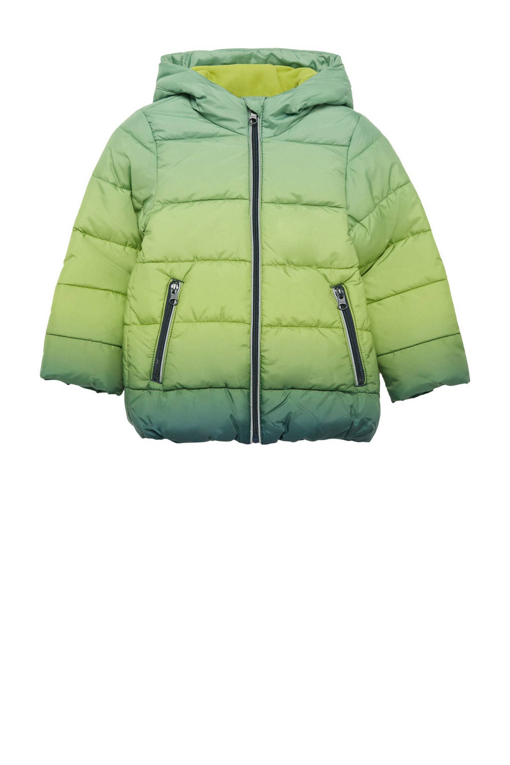 dip-dye gewatteerde tussenjas groen/blauw