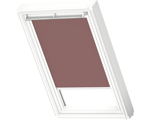 VELUX verduisterend rolgordijn, massief palissander, handmatig, wit frame, DKL C02 4578SWL