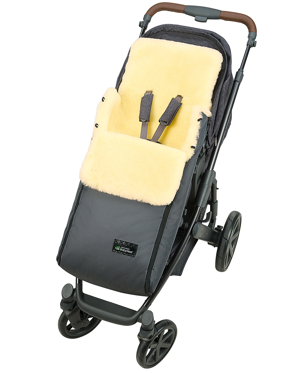Lammfell-Fußsack PAUL (92cm) in anthrazit