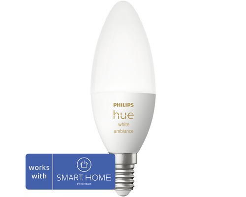 Philips Hue Kaarslamp White Ambiance Dimbaar Wit E14 5.2W 320 lm Warm Wit - Daglicht Wit 1 st - Compatibel met SMART HOME van Hornbach