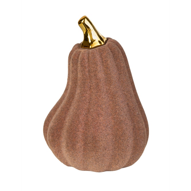 Kürbis braun/gold - aus Dolomit - ca. 9 x 8,5 x 13 cm