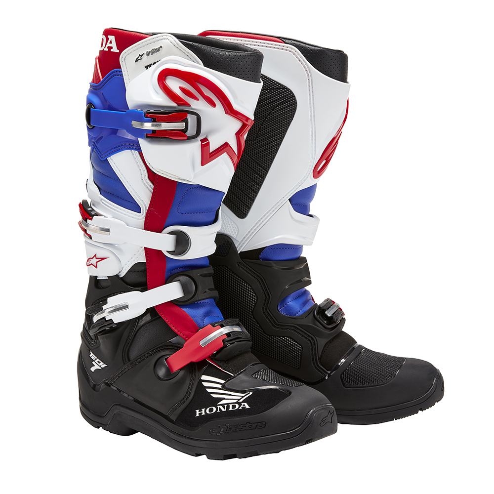 Alpinestars - Bottes Tech 7 Enduro Drystar® Honda Noir / Blanc / Bleu / Rouge fluo
