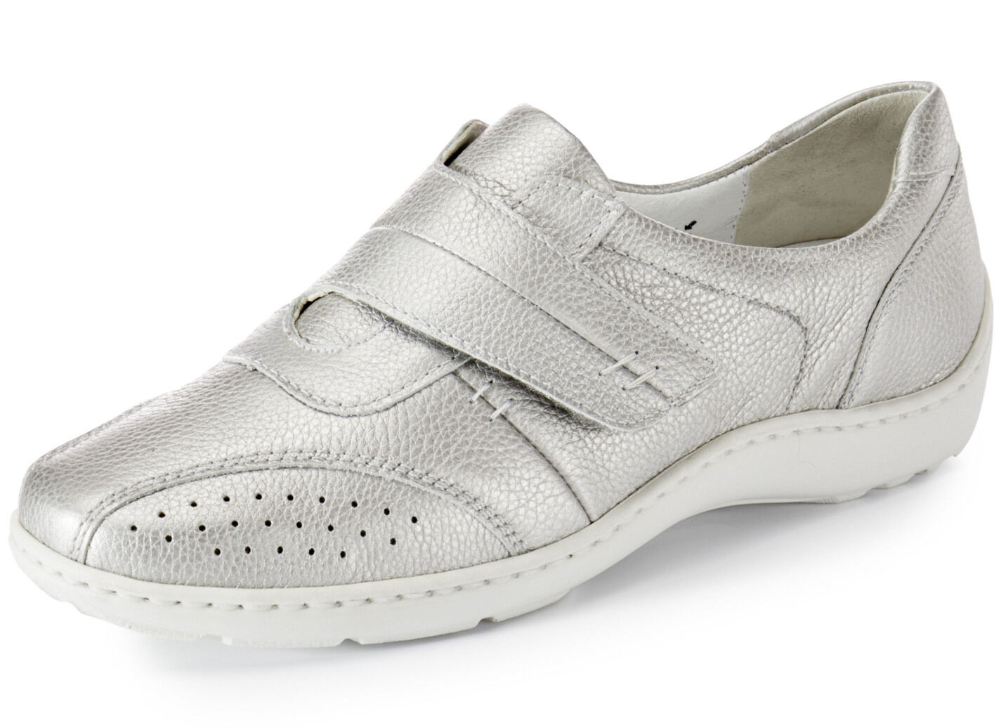 Waldläufer, bequeme Damen-Slipper, Weite H, mit herausnehmbarem Fussbett