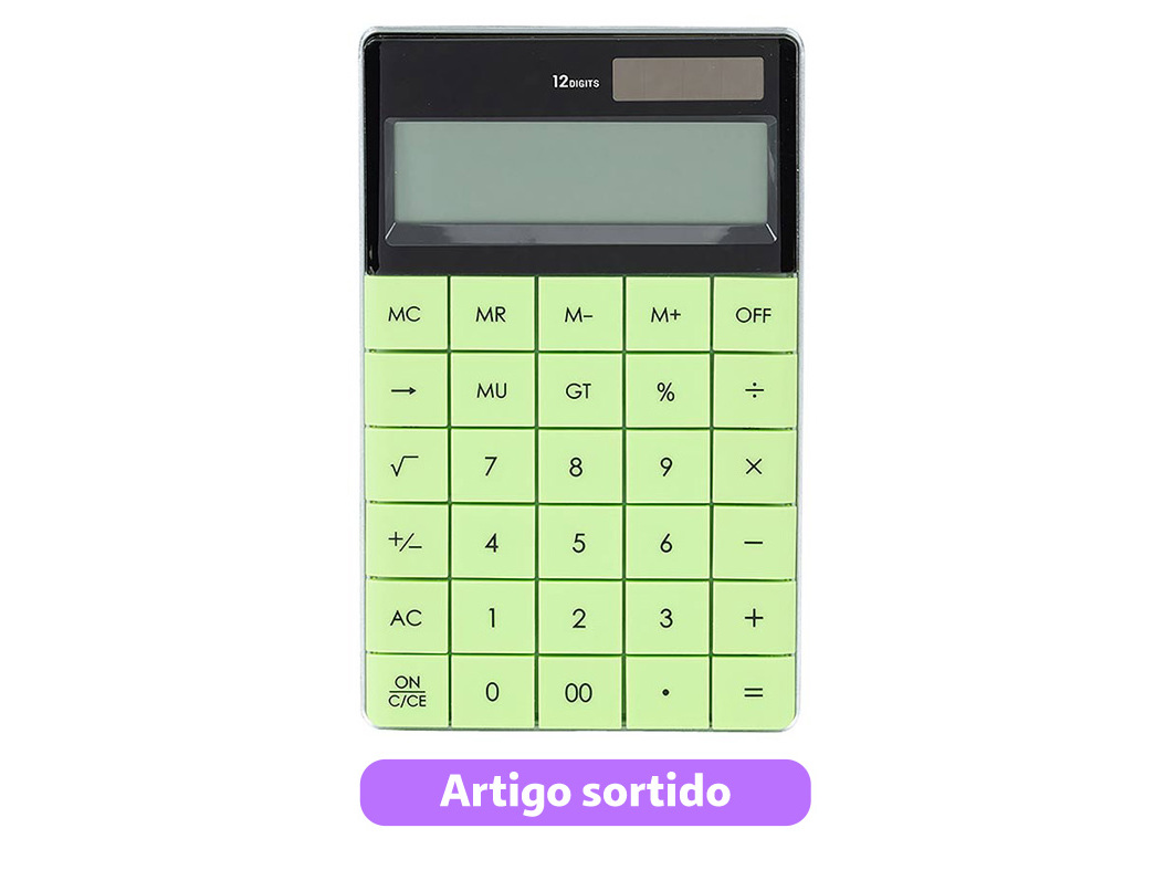 CALCULADORA 12 DÍGITOS AUCHAN CORES SORTIDAS