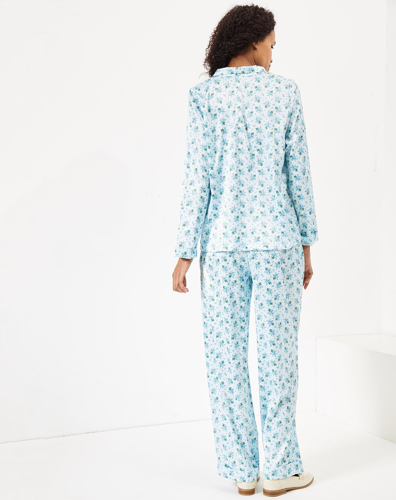 Quartier Latin Pyjama satiné Clarisse imprimé bleu ciel