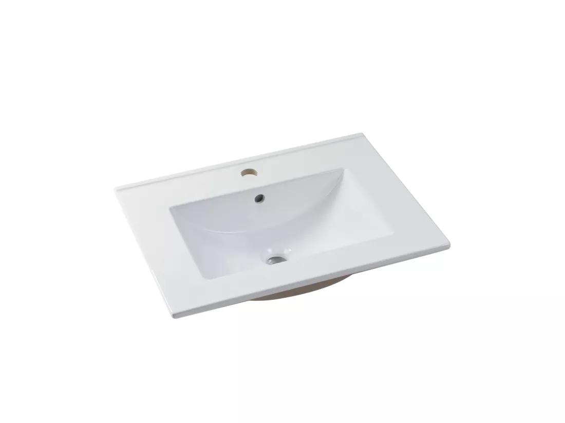 Meuble de salle de bain suspendu avec simple vasque - Coloris naturel clair - 60 cm - KAYLA