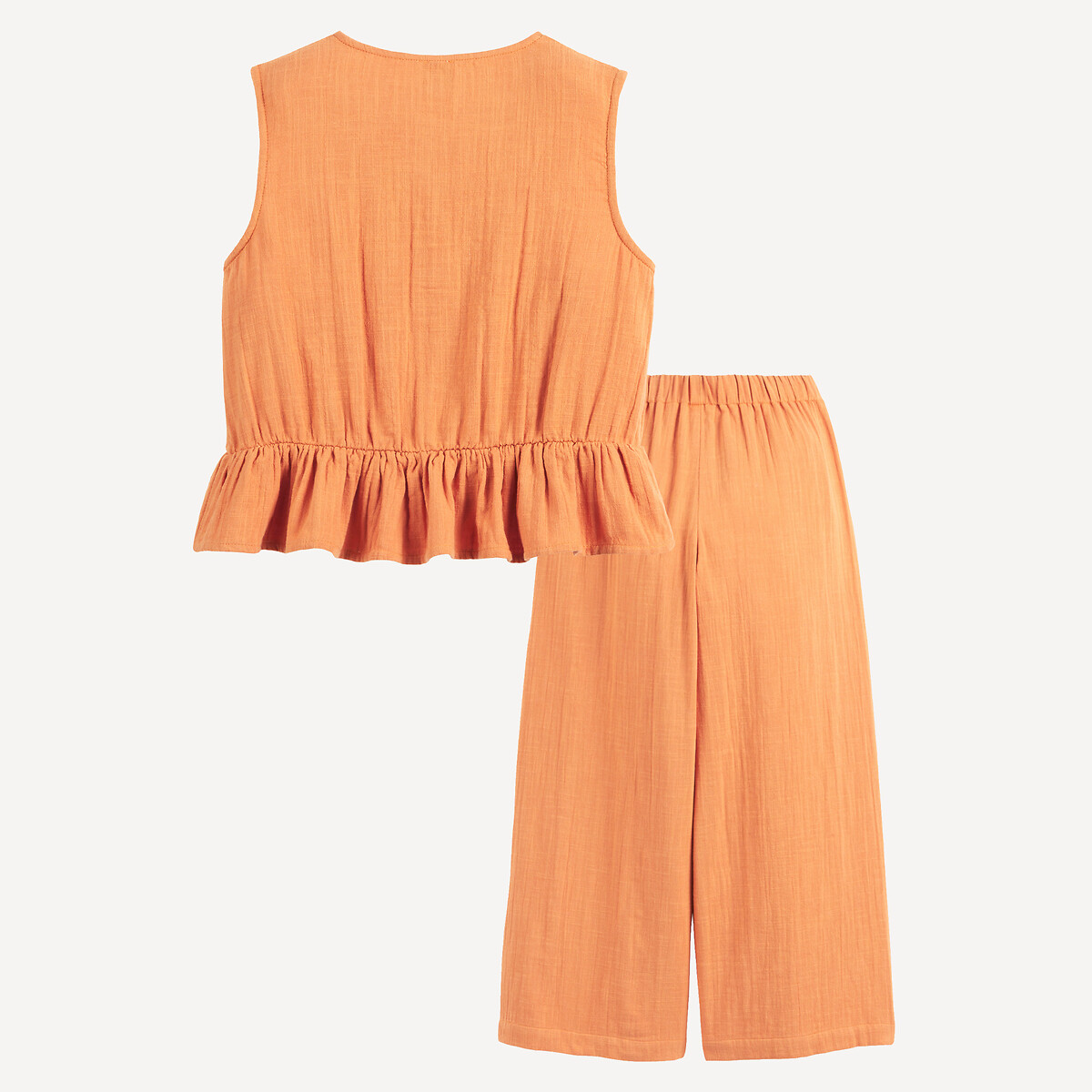 COLEÇÕES LA REDOUTE<br>Conjunto de blusa e calça de algodão