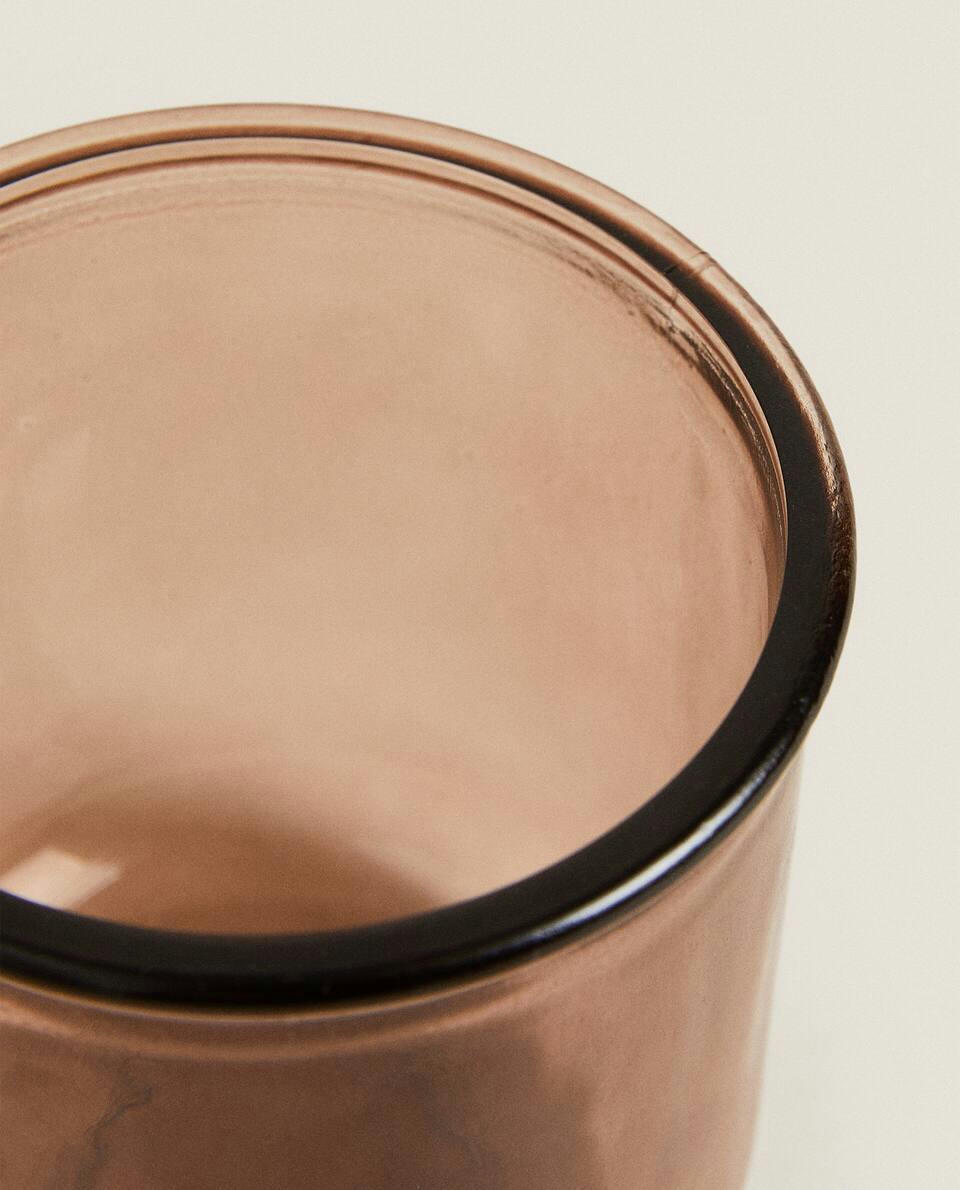 Conjunto de banheiro em vidro caramelo