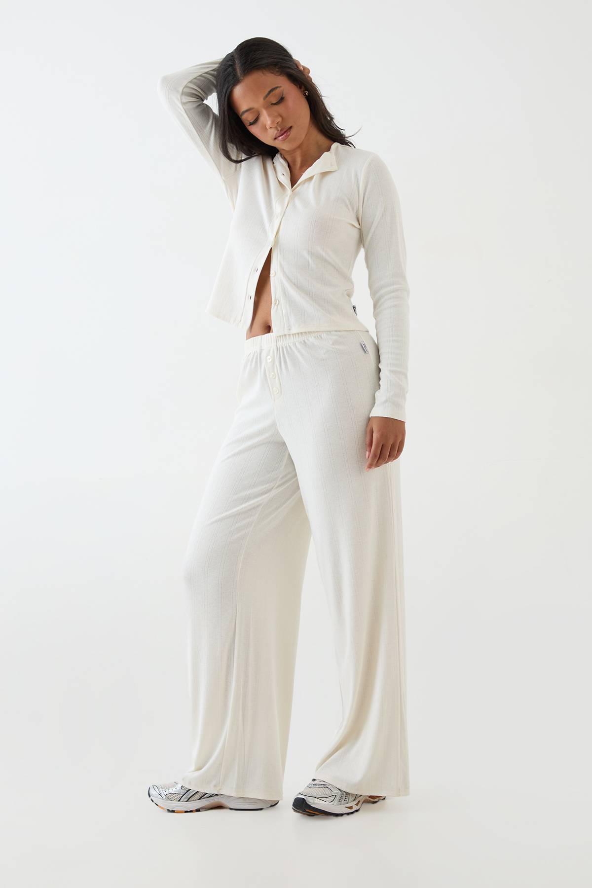 Pantalon Large En Maille Pointelle Dsgn Studio