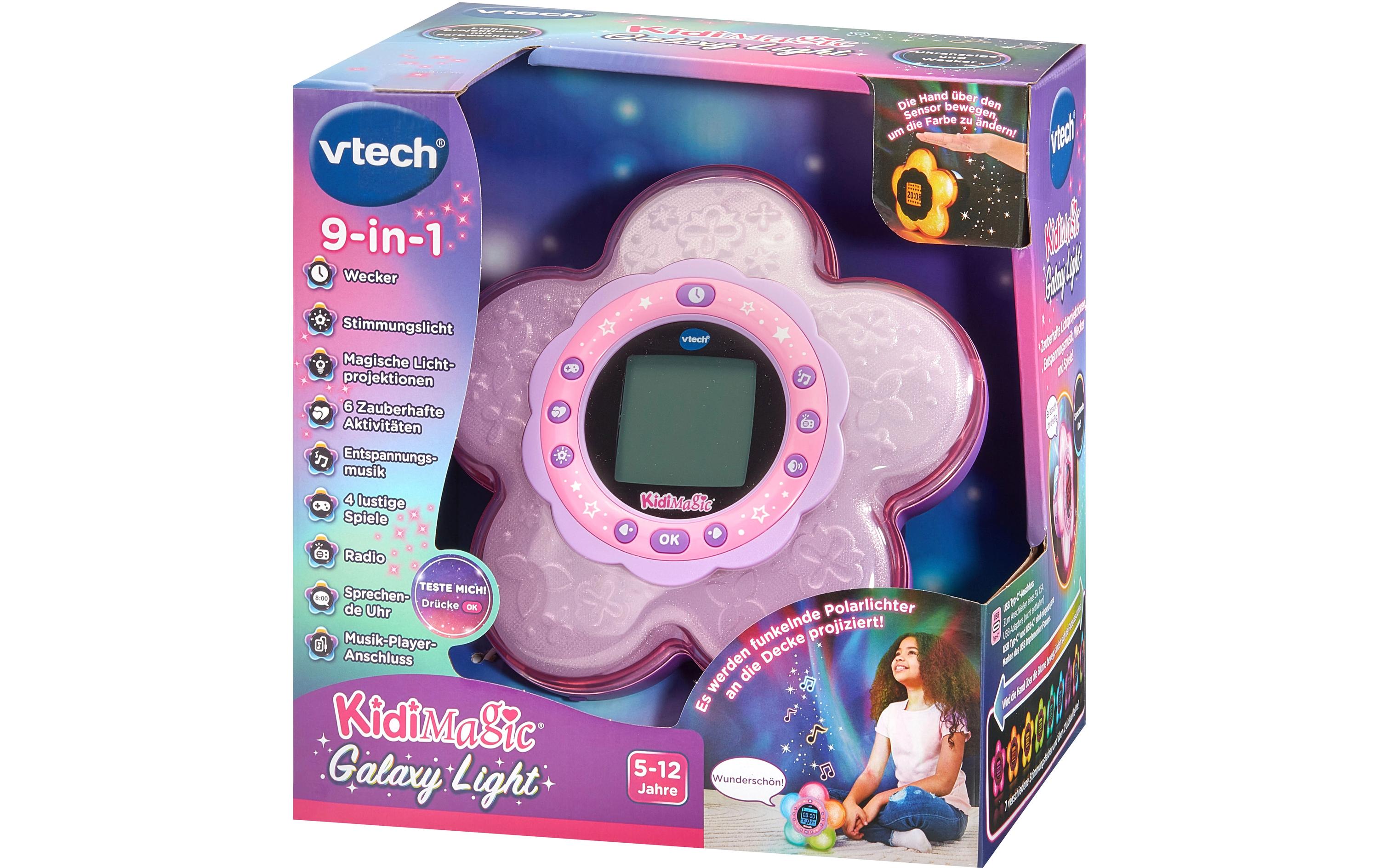 Kidimagic Galaxy Light -DE-Magischer Wecker mit farbenfrohen Lichtprojektionen und tollen Wahrsage-Funktionen sowie lustigen Spielen