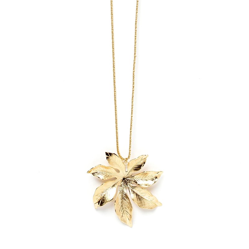 sautoir fleur doré à l'or fin - CHLORIS