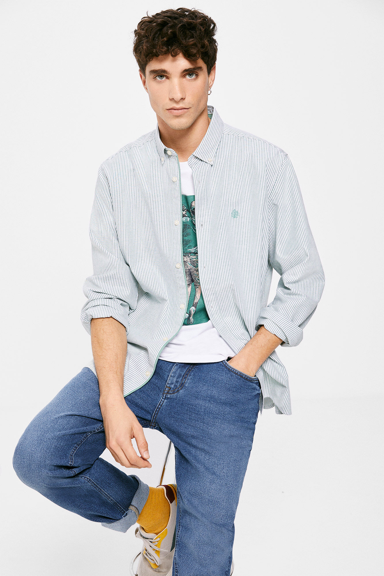 Camisa listrada Pintpoint - verde