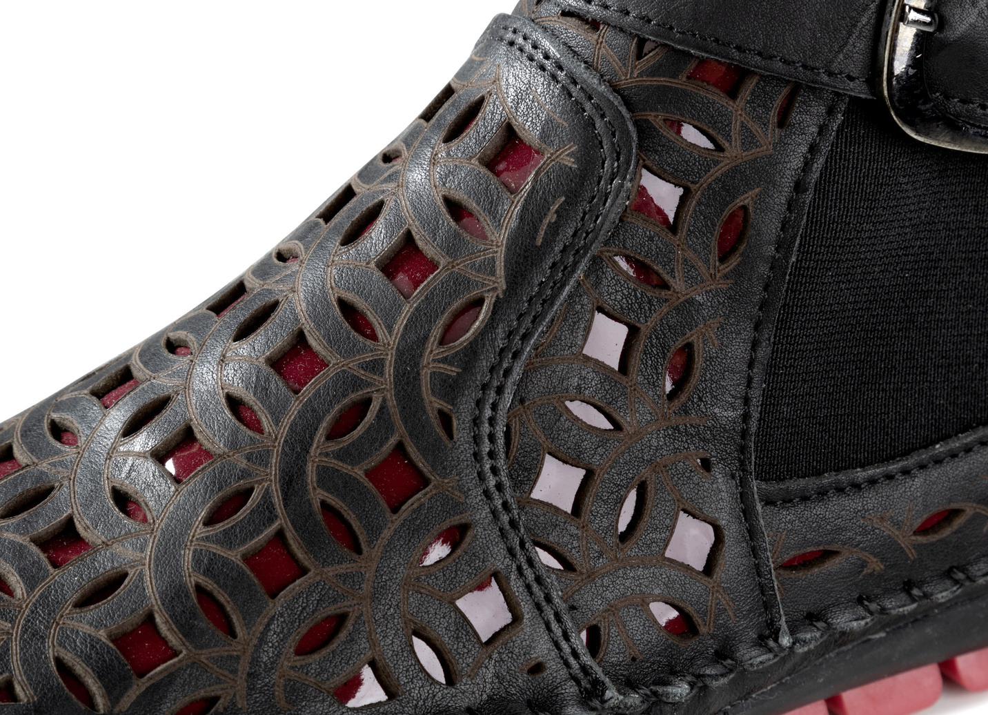 Gemini Bootie aus fantasievoll gelochtem Nappaleder