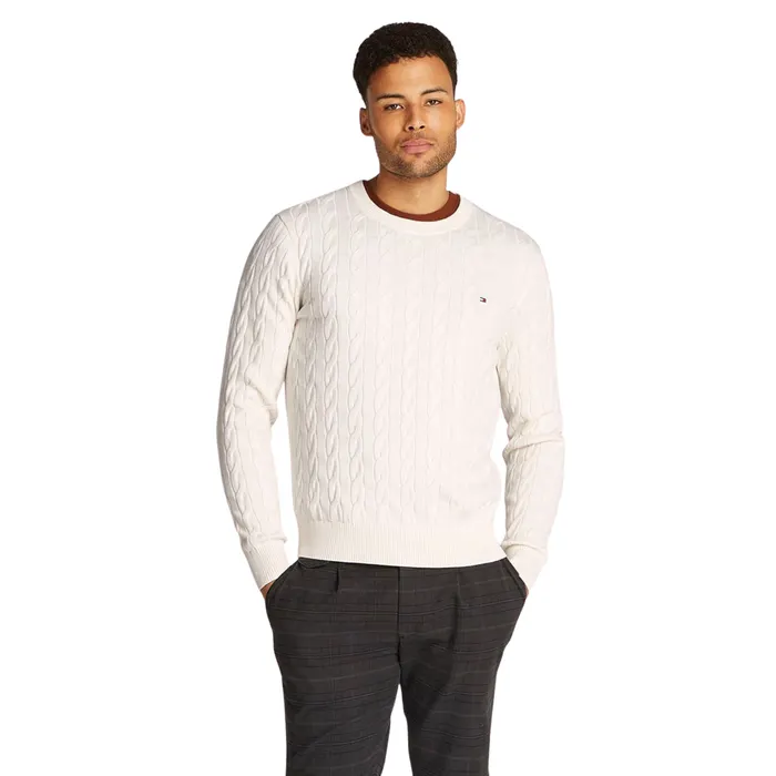 Tommy Hilfiger Classic Cotton Cable Crew Sweater Heren