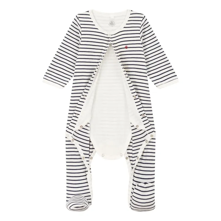 Petit Bateau Pyjama Malo Rayé | Bleu marine