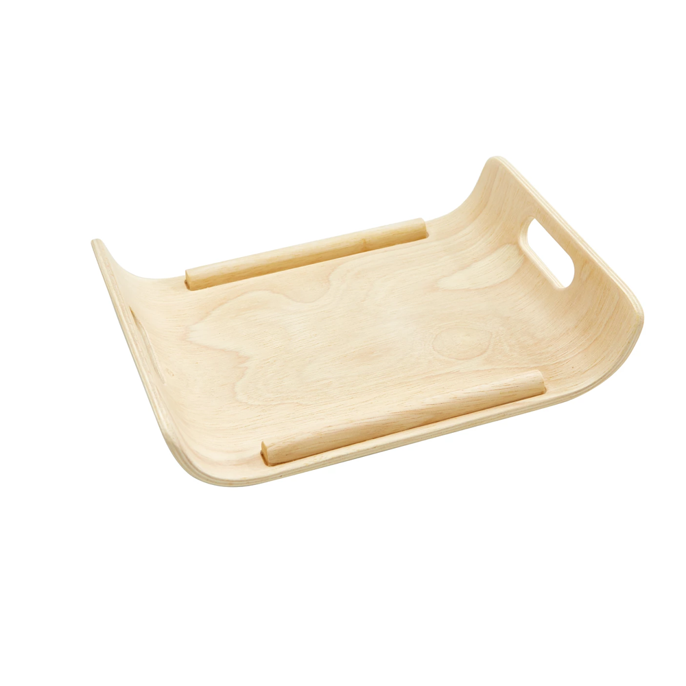 (10-tlg. Set) Holz Frühstücksmenü auf Tablett Kinder Spielzeug Küchen Zubehör Brunch Spielset inkl. Spiegelei / Toast (3415)