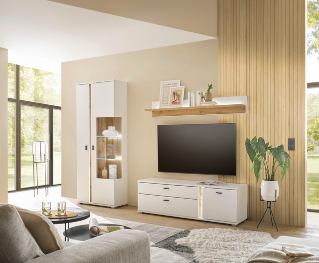 INOSIGN Vitrine »LONG ISLAND, Stauraumvitrine« 1 Stk. tlg. in moderner Trendfarbe,inklusive senkrechter Beleuchtung,Breite 80 cm