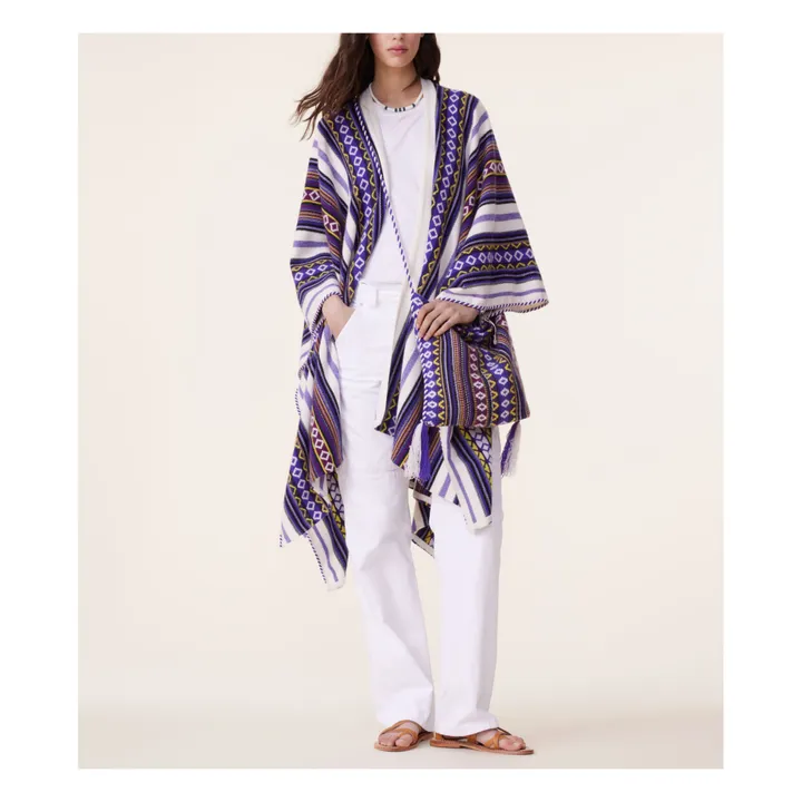 Kujten Poncho Lambok Cachemire | Blanc