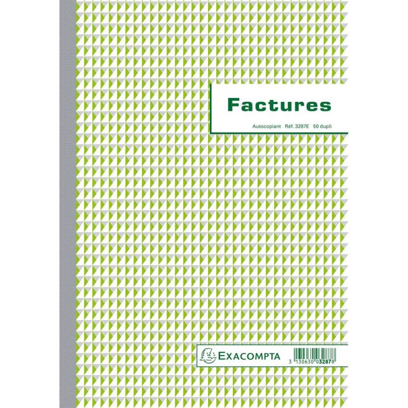 Manifold Factures Exacompta 3287Eautocopiant 29,7 x 21 cm 50 pages 2 exemplaires