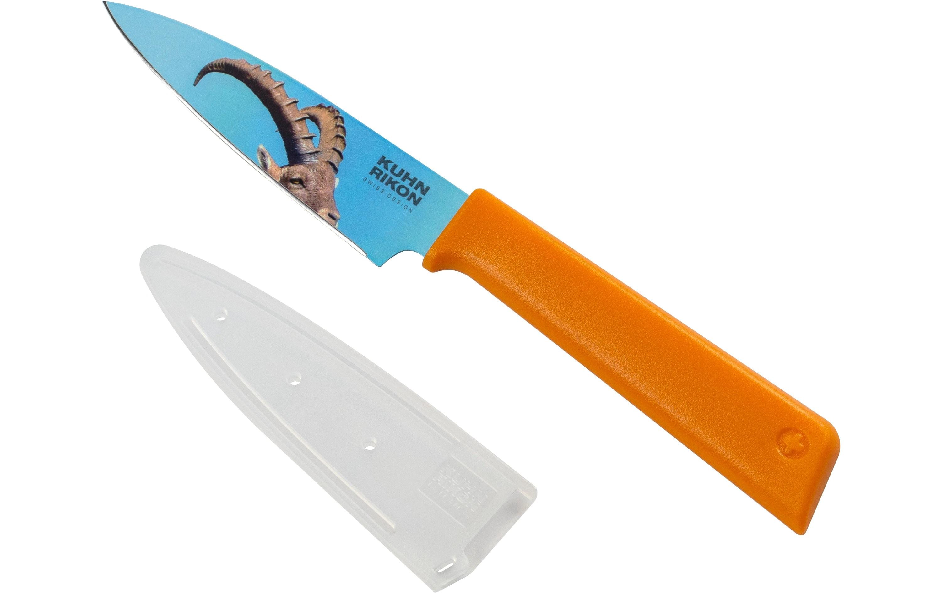 Rüstmesser Colori Steinbock OrangeObst- und Gemüsemesser mit glattem Schliff