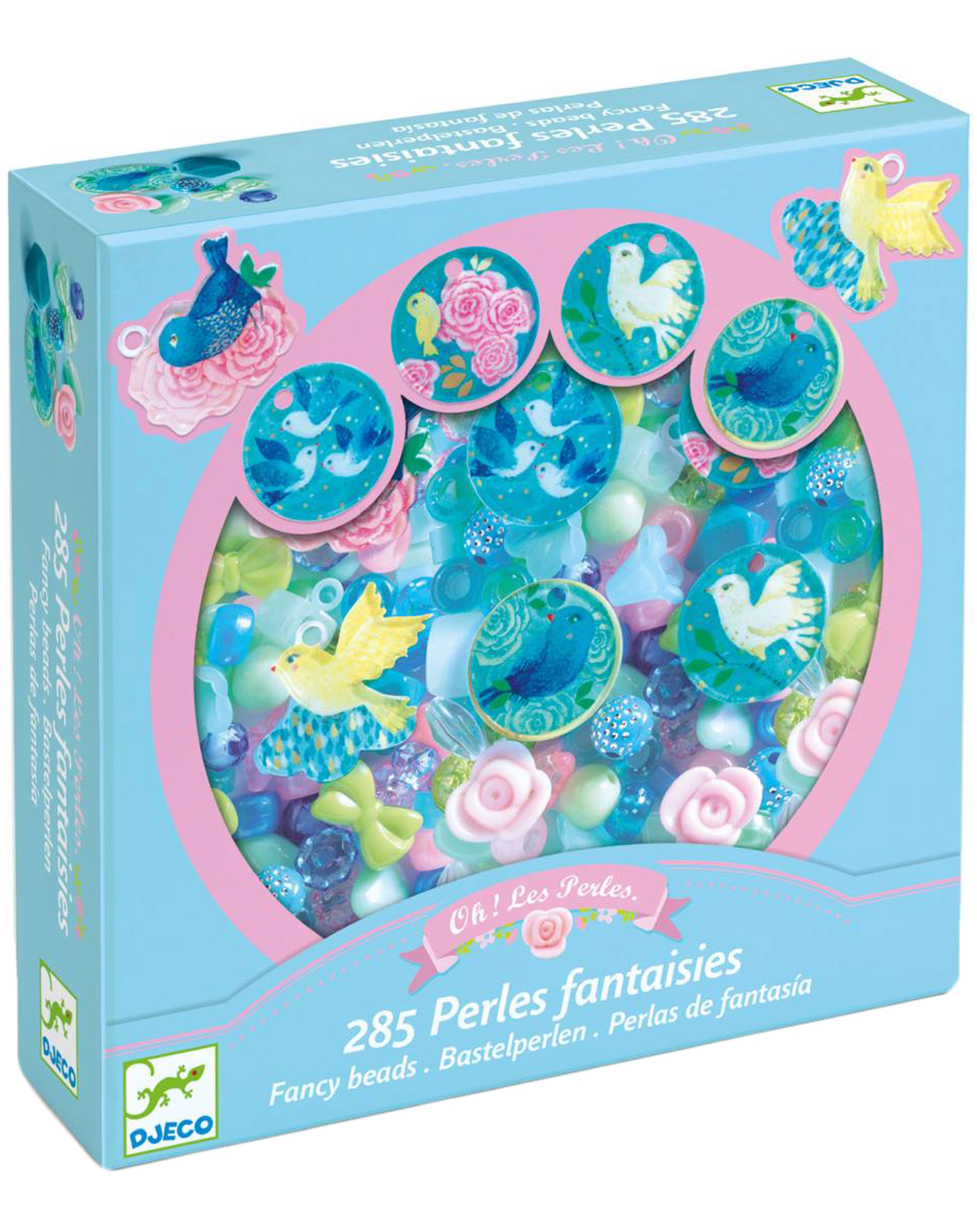 Perlen-Set VÖGEL in türkis