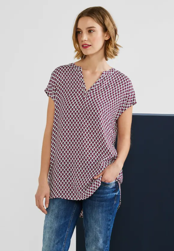 Long Blusenshirt mit Print - nu pink