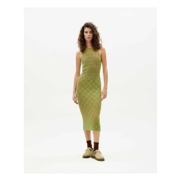Thinking Mu Robe Maille Pippi Coton Bio | Vert