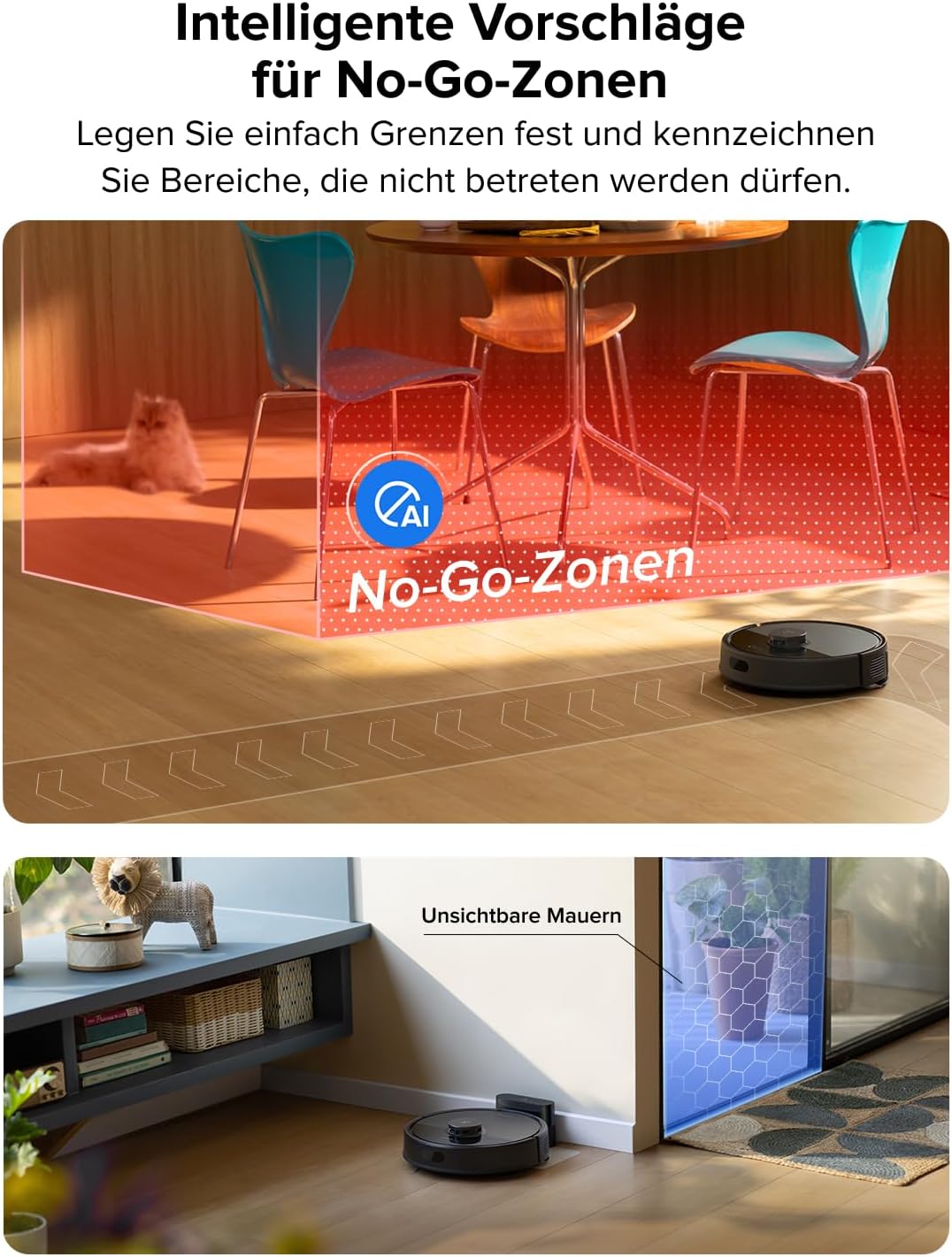 roborock Q7 L5 Saugroboter, Dual Anti-Tangle System, 8.000 Pa HyperForce Saugkraft, Präzise Navigation, Smart No-Go Zone, Einstiegsleistung, Perfekt für Haustierbesitzer (Schwarz)