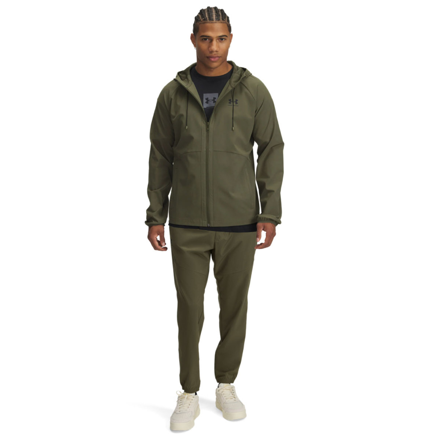 Under Armour Vibe Windbreaker Trainingspak Woven Olijfgroen Zwart