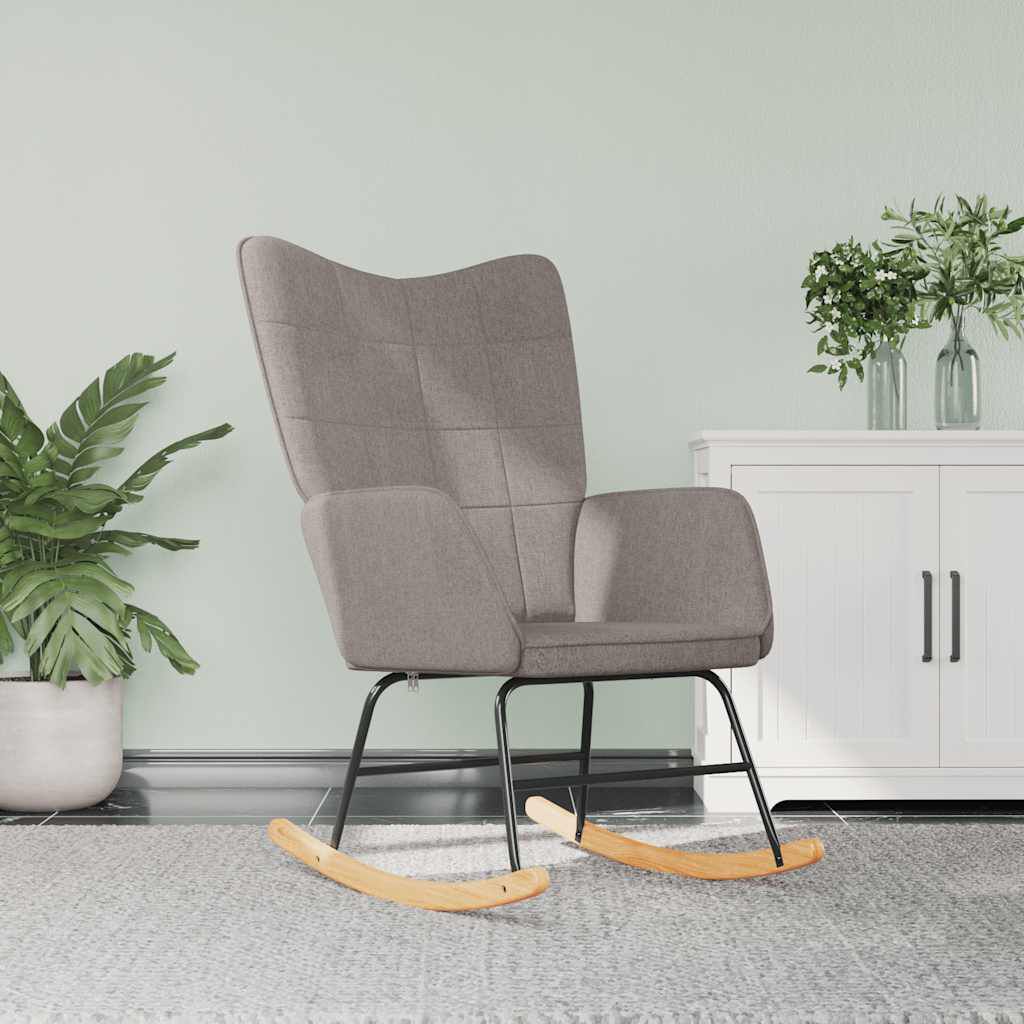 vidaXL Schommelstoel, Taupe, Bekleed met Stof